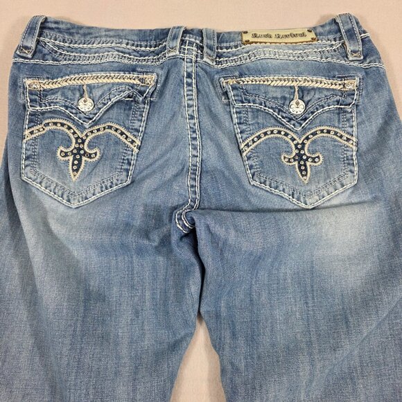 Rock Revival Jeans Womens 34 Blue Denim Sasha Easy Boot Mid-Rise - Picture 4 of 14